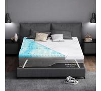 Extra Firm Mattress Topper Queen 4 Inch Egg Crate Mattress with Ice Silk Cover, Premium Cooling Gel+ Bamboo High-Density Memory Foam Mattress Topper, Firm to Extra Firm Mattress Topper for Pain Relief