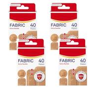 Extra Flexible Fabric Plasters - 40 Pcs | Strong Adhesive & Breathable Plasters for Cuts, Grazes & Minor Wounds | Water-Repellent, Skin-Friendly First Aid Strips for Everyday Use (Pack of 4)