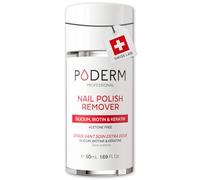 PODERM Extra Gentle Acetone-Free Nail Polish Remover for Sensitive Nails - 50 ML | Removes Intense Nail Polish Shades from the First Swipe | Phyto-Keratin, Biotin & Silicon | Created by a Podiatrist