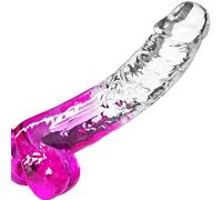 Extra Great Pleasure with a Giant Dildo with Suction Cup - 29.5 cm Realistic, Thick and Transparent Purple Toy for Dildos Men, Women and Gay Adults.