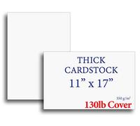 Extra Heavy Duty 130lb Cover Cardstock - 11" x 17" Bright White - 350gsm 17pt Thick Paper for Inkjet & Laser Printers (100 Sheet Pack)