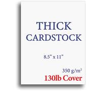 Extra Heavy Duty 130lb Cover Cardstock - Bright White - 350gsm 17pt Thick Paper for Industrial Inkjet & Laser Printers - 8-1/2" x 11" - 40 Pack