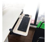 Extra Heavy-Duty Under-Desk Keyboard Tray with C-Clamp, Retractable Sliding Keyboard Drawer, Space-Saving Computer Platform, Adjustable Ergonomic Design for Home Office