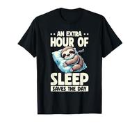 Extra Hour of Sleep Saves The Day Sloth Napping Nap Lover T-Shirt