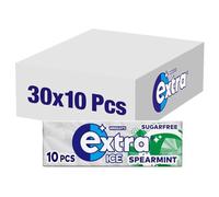 Extra Ice Spearmint Sugar Free Chewing Gum Bulk Multipack Box, 30x10 Pcs | Spearmint Sugar Free Chewing Gum, After Coffee Breath Freshener, Ideal for Office Essentials, Meetings & Social Gatherings