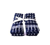 Extra Large 100% Turkish Cotton 50 x 80 cm Thick Kitchen Tea Towels Set of 4 Soft and Absorbent Ribbon Packed (Navy Blue)
