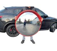 Extra Large 100cm Traffic Mirror XXL Road Blind Spot Security Convex Wide Angle Driveway Safety XL Driveways, Office, Courtyard, Warehouse Shop Exit Blindspot Junction Unbreakable Surveillance