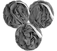 Extra Large 100g Shower Puff 3 Pack 50% Heavier Than Standard Premium Ultra-Dense Soft Mesh Loofah Sponge for Body Gentle Exfoliating Shower Scrubber for Men & WomenGift-Ready Zipp (3× Gray)