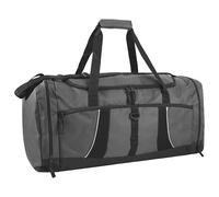 Extra Large 26 Inch 79 Liter Duffel Bag 48 Inch Long Shoulder Strap, Reflective Piping for Travel, Gym, Sports, Track, Field, Men, Women, Gray, XL, Duffel Bag