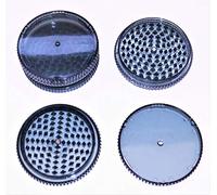 Extra Large 3 Piece 90mm Clear Coloured Tough Plastic Herb Grinder Acrylic Magnetic Spice Mill Crusher (Black)