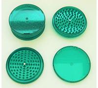 Extra Large 3 Piece 90mm Clear Coloured Tough Plastic Herb Grinder Acrylic Magnetic Spice Mill Crusher (Green)