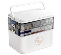 Extra Large 3-Tier Medicine Organizer, XXL Pill Box 7 Day, Travel Friendly with Labels, 3 Times a Day Pill Organizer, Transparent Window, Pill Box 7 Day Storage for Daily Medication and Vitamins