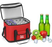 Extra Large 30L 60 Can Insulated Hot/Cold Cooler Bag Cool Box Picnic Camping Food Drink Ice Freezer Cool with Carry Handle and Shoulder Strap