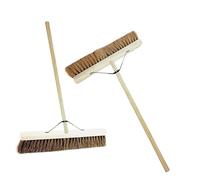 Extra Large 36” Heavy Duty Wide Head Flat Surface Wooden Sweeping Broom For Larger Areas (36” Bassine Hard Bristle)