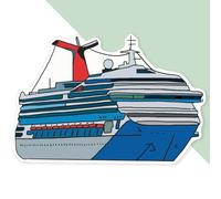 Extra Large 460mm 'Cruise Ship ' Permanent Sticker Decal for Cars/Windows/Bins/Walls (DW00122415)