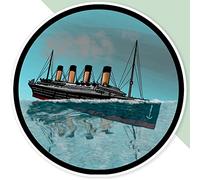 Extra Large 460mm 'Sinking Titanic Motif' Permanent Sticker Decal for Cars/Windows/Bins/Walls (DW00046836)
