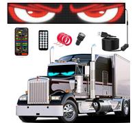 Extra-Large 52.3"x7.5" 1Pcs LED Devil Eyes for Truck Windshield, Eye Animated Light with DIY Text Flexible Soft Screen, Trucks Charger, Remote & APP Control