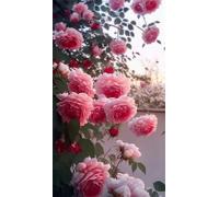 Extra Large 5D Diamond Painting Kits for Adults Pink Moonflower, DIY Diamond Art Painting Kits Round Drill Full Drill Gem Art Painting Kit for Home Wall Decor 20x40 inch