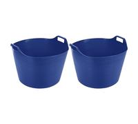 Extra Large 75L Litre Robust Versatile Multipurpose Flexi Tub, Flexible Plastic Storage Container, Toy Bucket, Laundry Basket, Horse Feeding Tub (Blue)