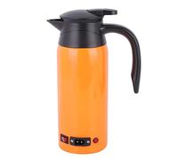 Extra Large 800ml 12V/24V Portable Electric Kettle with Auto Voltage Converter for Cars, Trucks & RVs - Orange