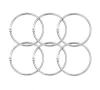 Extra Large 80mm Split Rings, 6 Pack Silver Metal Binder Rings, Multi-Purpose Durable Big Key Rings with Quick Release for Notebook Paper Loose Leaf Organisers Index Cards Keys Hanging Shower Curtain