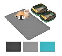 Extra Large 86x55cm Pet Trapping Litter Mat with Raised Edges,Soft Silicone Cat Litter Mat Waterproof,Litters Scattering Control,Easy Cleaning (Green)