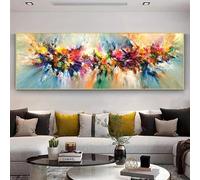 Extra Large Abstract Graffiti Art Canvas Painting Print, Colourful Wall Art Poster, Modern Bedroom Living Room Home Decor 45x135cm InnerFrame