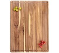 Extra Large Acacia Wood Cutting Board, 24x18 Inch Large Butcher Block Chopping Board with Handle and Juice Groove, Carving Board for Turkey, Meat, Vegetables, BBQ