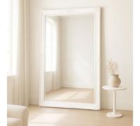 Extra Large Antique White Ornate Leaner Wall Mirror Agenzia 14 White XL