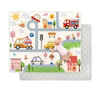 Extra Large Baby Play Mats for Floor,150x180cm Foldable Playmat for Babies Toddlers,Thick Machine Washable Playpen Mat Pad,Soft Non-Slip Activity Mat for Crawling & Playing & Tummy Time,City Car
