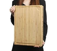 Extra Large Bamboo Kitchen Stove Chopping Board, Thick Heavy Duty Chopping Board with Juice Groove, for Cutting Meat, Bones and Vegetables