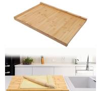 Extra Large Bamboo Pastry Board Reversible, Chopping Board with Counter Lip