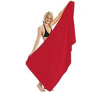 Extra Large Bath Sheet Super Jumbo Big Bath Sheets Towels 100x200cm Body Wrap Thick Absorbent 100% Cotton Quick Dry Bath Towel 600-GSM (Red)