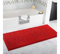Extra Large Bathroom Rug Long Plush Bath Mat,Ultra Soft Chenille Floor Carpet,Non Slip & Super Water Absorbent Floor Mat Long Runner for Bathroom (Red,60x160cm)