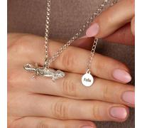 Extra Large Bearded Dragon Silver Necklace - Personalised