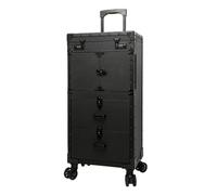 Extra Large Beauty Trolley On Wheels Makeup Train Case -Rolling Trolley Makeup Beauty Train Carry Case Cosmetics Art Cosmetic Box Artist Nail Technician Case Travelling Trolley Box