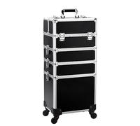 Extra Large Beauty Trolley On Wheels Makeup Train Case -Rolling Trolley Makeup Beauty Train Carry Case Cosmetics Art Cosmetic Box Artist Nail Technician Case Travelling Trolley Box