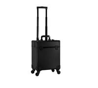 Extra Large Beauty Trolley On Wheels Makeup Train Case -Rolling Trolley Makeup Beauty Train Carry Case Cosmetics Art Cosmetic Box Artist Nail Technician Case Travelling Trolley Box(Black 2)