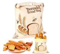 Extra Large Beeswax Bread Bags for Homemade Bread, 2026 Reusable Cotton Beeswax Bread Bag with Sealed Zipper, Keeps Fresh Longer Food Storage Bag, 17 x 13 in (1Pcs)