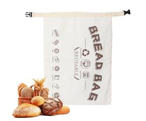 Extra Large Beeswax Bread Bags, Reusable Cotton Linen Bread Storage Bags for Homemade Bread/Sourdough/Fresh Bread, Portable Beeswax Food Wrap for Home Picnic Traveling Daily Use (1, White)