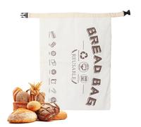 Extra Large Beeswax Bread Bags, Reusable Cotton Linen Bread Storage Bags for Homemade, Sourdough & FreshBread, Portable Cotton Food Storage Bag for Home Bakers to Keep Fresh (White, 1pc)