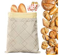 Extra Large Beeswax Bread Bags With Zip Closure, Loafguard Beeswax Bread Bag, Reusable Wide Zipper Access Cotton, Wide Zipper Access Cotton, For Home Bakers To Keep Fresh (F,1PC)
