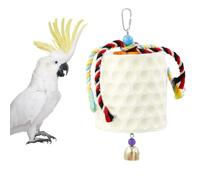 Extra Large Bird Chewing Toy, Parrot Beak Grinding Calcium Stone with Bells, Bird Cage Accessories, Cage Toy for Cockatiel Parakeet Parrot Budgie Rat Hamster Chinchilla Rabbit Bunny African Grey