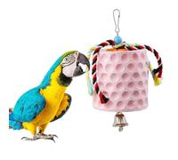 Extra Large Bird Chewing Toy, Parrot Beak Grinding Calcium Stone with Bells, Bird Cage Accessories for Cockatiel, Parakeet, Budgies, African Grey, Hamster, Chinchilla, Rabbit, 5.8x12CM