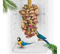Extra Large Bird Parrot Toys- 19.7 inch Multicolored Natural Wooden Block Parrot Chewing Toy Suggested for Macaws cokatoos, African Grey and a Variety of Amazon Parrots. (Large Size)