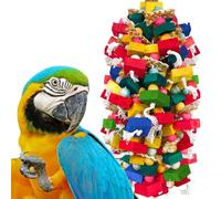 Extra Large Bird Toys for Macaws Cockatoos Amazons Chew - Natural Wood Parrot Chewing Toy with Foraging, Bird Cage Activity Center