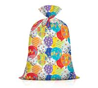 Extra Large Birthday Plastic Gift Bag 36''x48''Jumbo Happy Birthday Present Bag for Kids XL Oversized Gift Wrapping Bags Colorful Balloon with Confetti Design