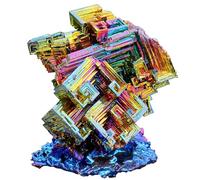 Extra Large Bismuth Ore Crystal - (1.5 to 2lb) Iridescent Rainbow Metal Art Specimen - Home Decoration, Education, Healing Stone, Collection
