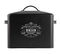 Extra Large Black Bread Box,Bread Boxes for Kitchen Counter Holds 2+ Loaves for All Your Bread Storage, Vintage Kitchen, Rustic (Bread Box)