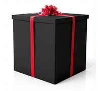 Extra Large Black Gift Box 28x28x28-Giant Black Gift Boxes with Lid for Large Gifts, Big Presents for Birthday Surprise, Special Occasions, Unique Celebrations, Not for Heavy-Duty Storage Use